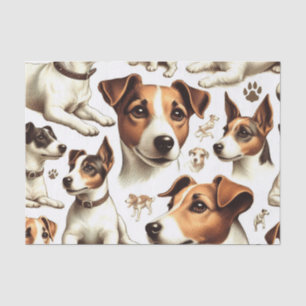 Vintager Jack Russell Terrier Seamless Seidenpapier