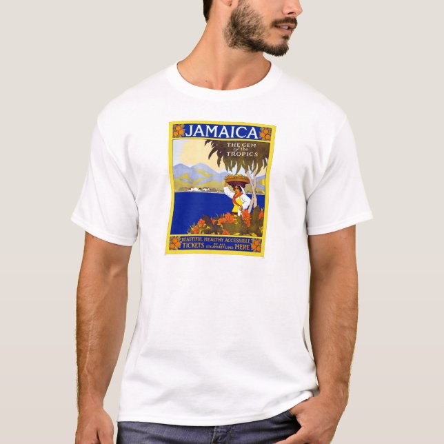 Vintager Jamaika-Edelstein der Tropen-Reise T-Shirt (Vorderseite)
