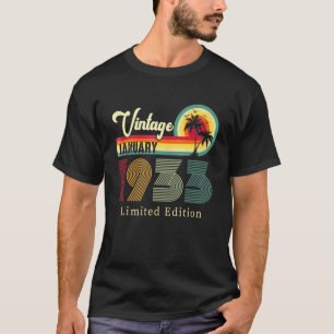 Vintager Januar 1933 Geburtstag am Strand 89. T-Shirt