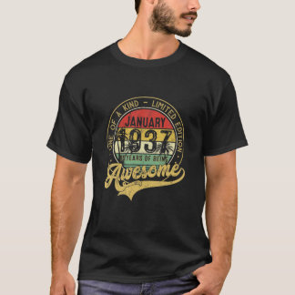 Vintager Januar 1937 85 Jahre Geboren 1937 85 Jahr T-Shirt