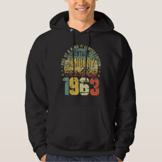 Vintager Januar 1963 60. Geburtstag Männer Hoodie