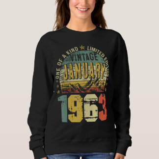 Vintager Januar 1963 60. Geburtstag Männer Sweatshirt