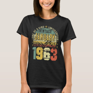 Vintager Januar 1963 60. Geburtstag Männer T-Shirt