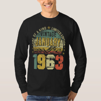 Vintager Januar 1963 60. Geburtstag Männer T-Shirt