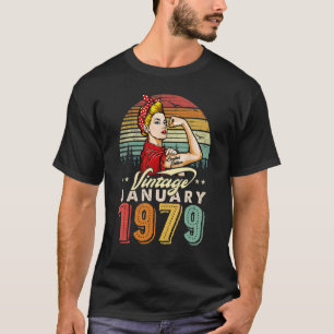 Vintager Januar 1979 44. Geburtstag 44 Jahre T-Shirt