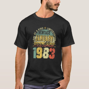 Vintager Januar 1983 40. Geburtstag Männer T-Shirt