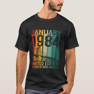 Vintager Januar 1984 40. Geburtstag Geschenke Frau T-Shirt