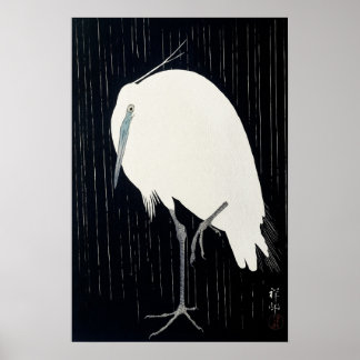 Vintager japanischer Art Crane Bird Poster