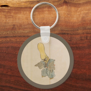 Vintager japanischer Big-Headed-Yokai-Schworter Schlüsselanhänger