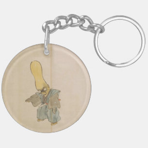 Vintager japanischer Big-Headed-Yokai-Schworter Schlüsselanhänger