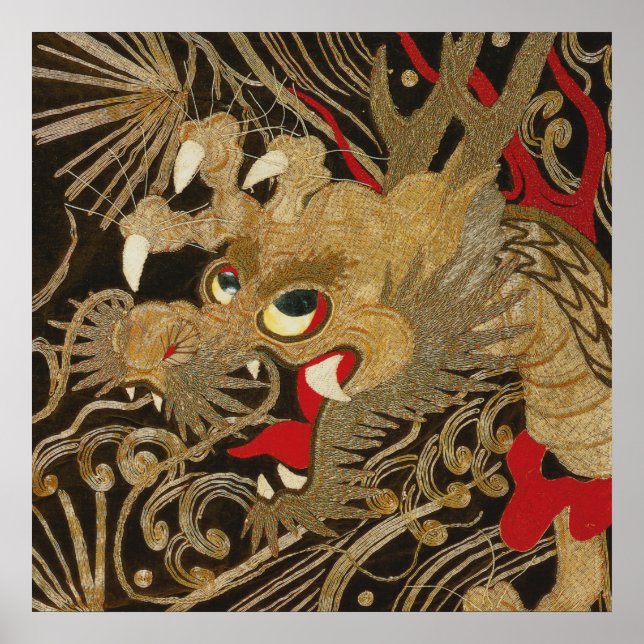 Vintager japanischer Drache Poster (Vorne)