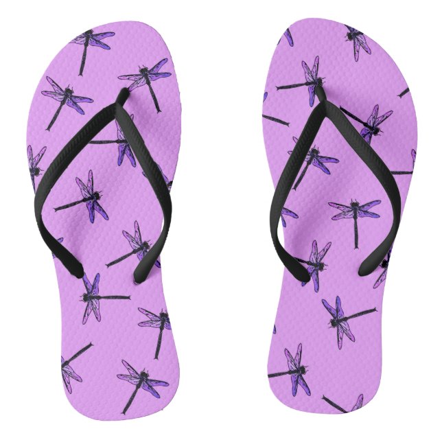 Vintager japanischer Drachenfliege, Amethyst lila Flip Flops (Fußbett)