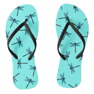 Vintager japanischer Drachenfliege, türkisblau Flip Flops