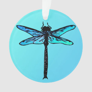 Vintager japanischer Drachenfliege, türkisblau Ornament