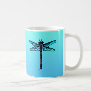 Vintager japanischer Drachenfliege, türkisblau Tasse