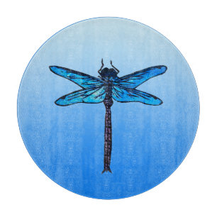 Vintager japanischer Dragonfly, saphil blau Schneidebrett