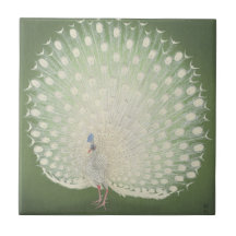 Vintager japanischer feiner weißer Pfau der