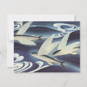 Vintager japanischer Fisch im Ozean, Japonismus