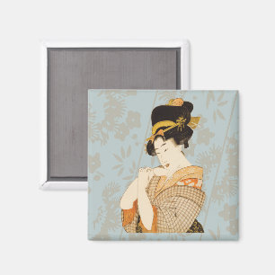Vintager japanischer Geisha Girl Entertainer in Ki Magnet