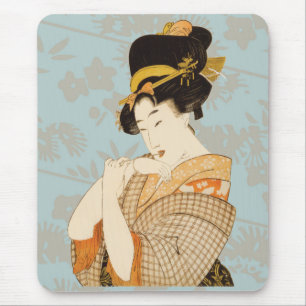 Vintager japanischer Geisha Girl Entertainer in Ki Mousepad