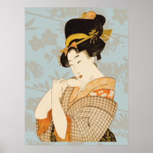 Vintager japanischer Geisha Girl Entertainer in Ki Poster