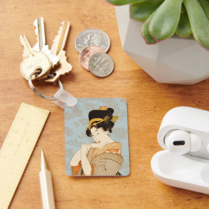 Vintager japanischer Geisha Girl Entertainer in Ki Schlüsselanhänger