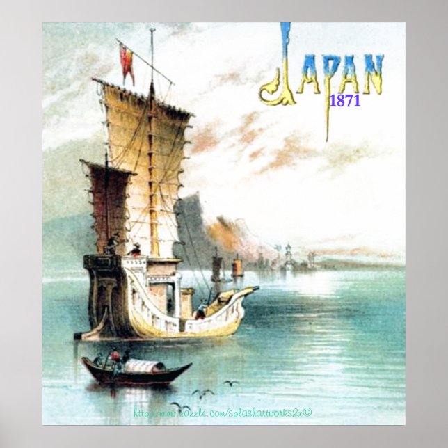 "Vintager japanischer Junk-1871," Poster (Vorne)