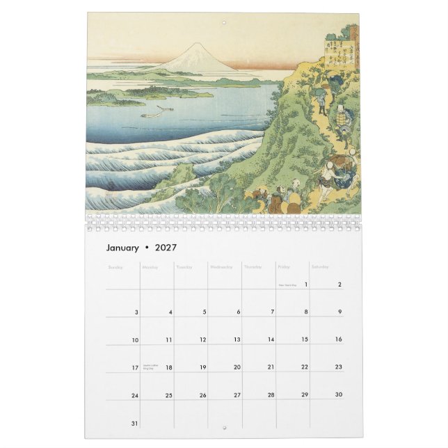 Vintager Japanischer Kalender (Jan 2027)