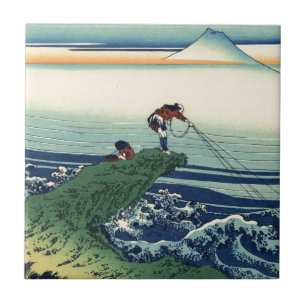 Vintager japanischer Kunstkajikazawa-Fischer Fliese