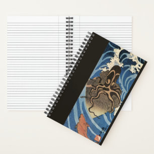 Vintager Japanischer Oktopus und Karpfen Notizbuch