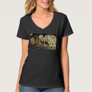 Vintager japanischer Riesenfels Horror Kunst T-Shirt
