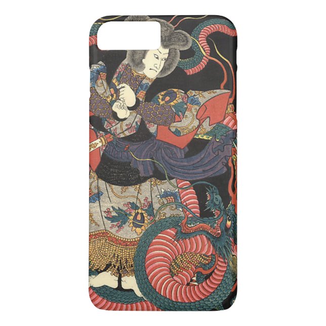 Vintager japanischer roter Drache Case-Mate iPhone Hülle (Rückseite)