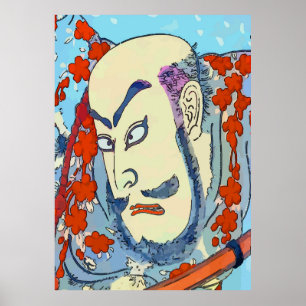 Vintager japanischer Samurai Print Poster