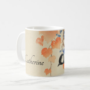 Vintager japanischer Vogel-Print Kaffeetasse