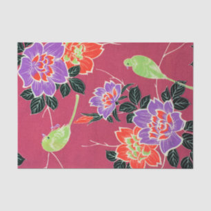 Vintager japanischer Vogel und Blume Seidenpapier