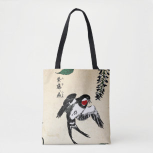 Vintager japanischer Vogel und Wisteria