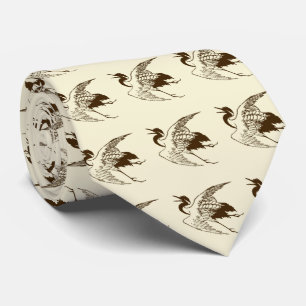 Vintager japanischer Zeichn eines Krans, braun Krawatte