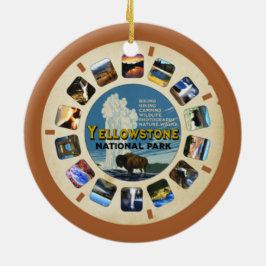 VINTAGER JELLOWSTONE NATIONAL PARK RETRO URLAUB KERAMIK ORNAMENT