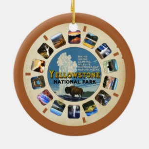 VINTAGER JELLOWSTONE NATIONAL PARK RETRO URLAUB KERAMIK ORNAMENT