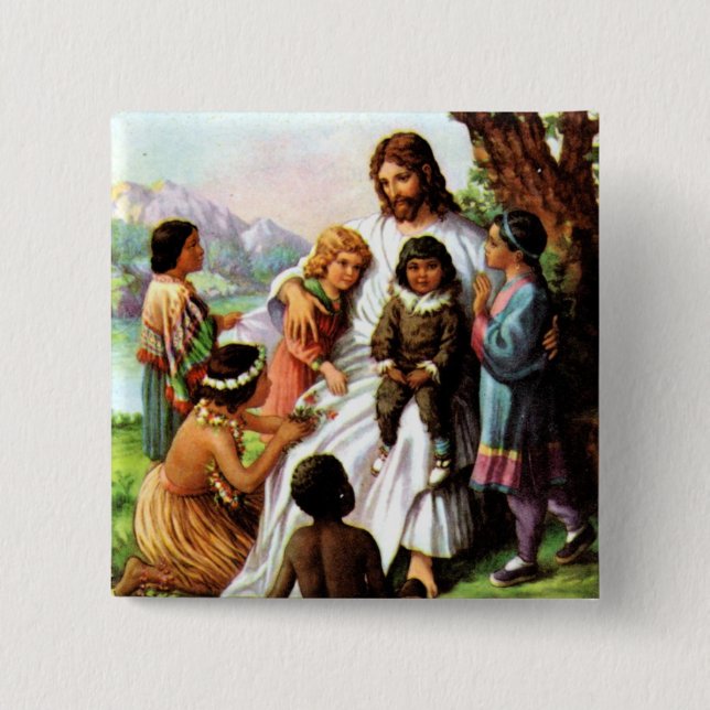 Vintager Jesus-Liebe-Knopf Button (Vorderseite)