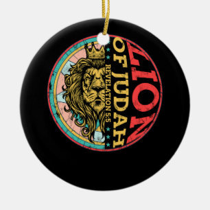 Vintager Jesus Löwe der Juda Offenbarung 55 Christ Keramik Ornament