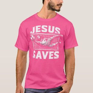 Vintager Jesus Rette Fußball Goalie T-Shirt