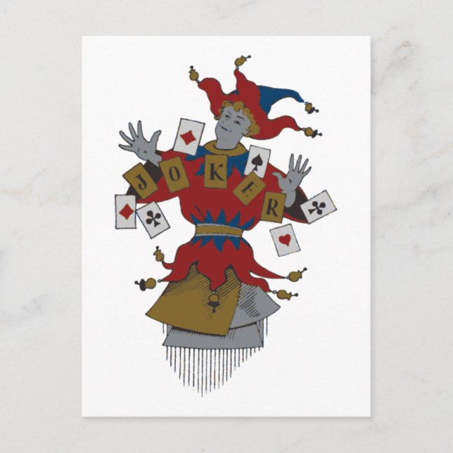 Vintager Joker Postkarte (Vorderseite)