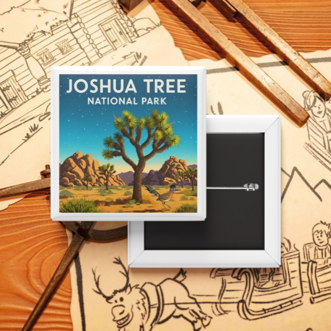 Vintager Joshua-Tree-Nationalpark Button (Von Creator hochgeladen)
