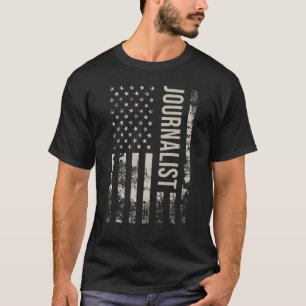 Vintager Journalist der US-amerikanischen Flagge T-Shirt