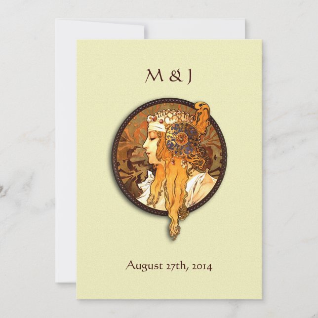 Vintager Jugendstil-Brauchtum Einladung (Vorderseite)