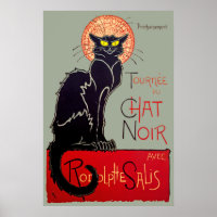 Vintager Jugendstil-Chat Noir Black Cat Art Collec