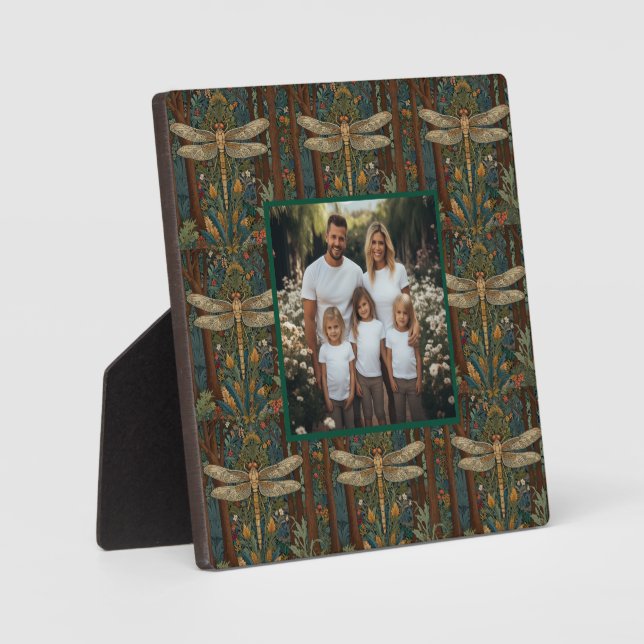 Vintager Jugendstil-Drachenfliege Fotoplatte (Vorderseite)