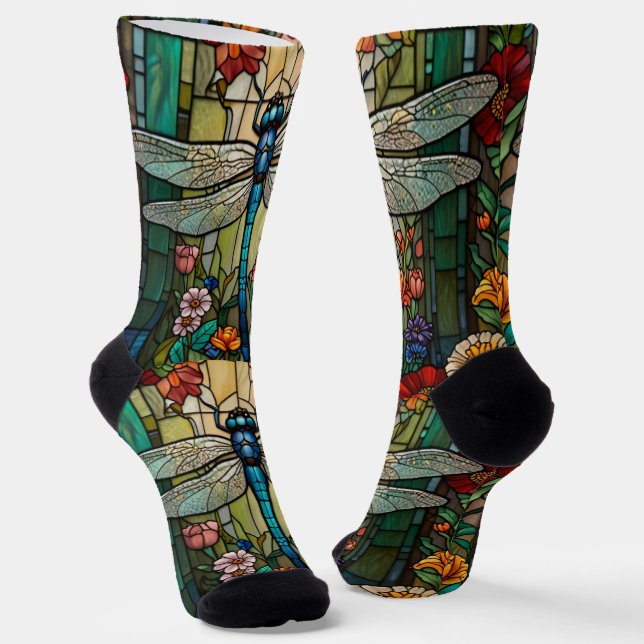 Vintager Jugendstil-Drachenfliege Socken (Gewinkelt)