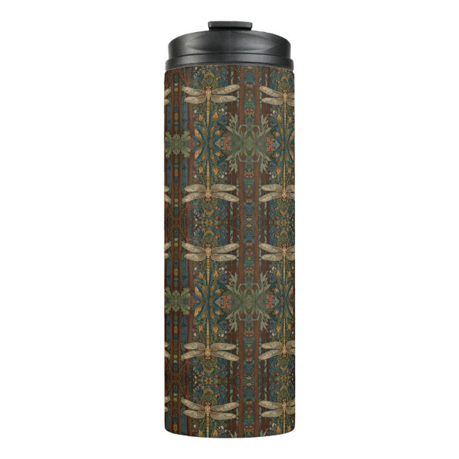 Vintager Jugendstil-Drachenfliege Thermosbecher (Vorderseite)